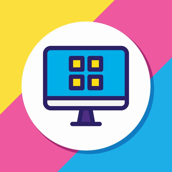 illustration of os client icon colored line. Beautiful web element also can be used as operating system icon element.