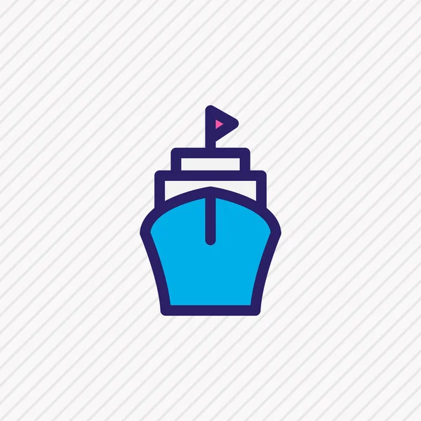 Illustration of ship icon colored line. Beautiful vehicle element also can be used as vessel icon element. — Stock Photo, Image