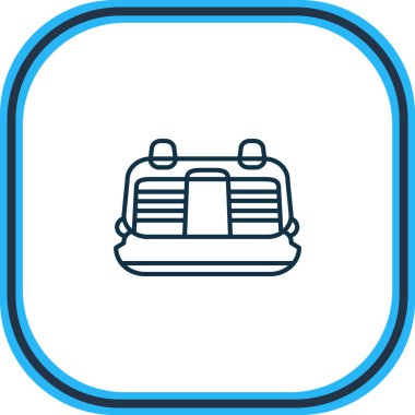 Arka koltuk simge çizgisinin vektör illüstrasyonu. Güzel otomobil parçaları ögesi ayrıca yolcu koltuğu simgesi olarak da kullanılabilir.