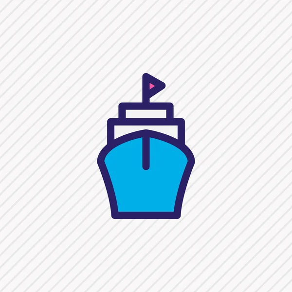 Vector illustration of ship icon colored line. Beautiful transit element also can be used as vessel icon element. — Stock Vector