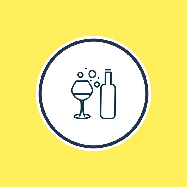 Vector illustration of red wine icon line. Beautiful drink element also can be used as winery icon element. — Stock Vector