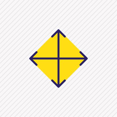 Geniş simge renkli çizginin vektör çizimi. Güzel yön ögesi ayrıca yön simgesi ögesi olarak da kullanılabilir.