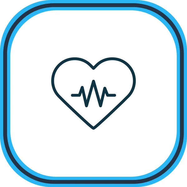 Vector illustration of heart with cardiogram icon line. Beautiful health element also can be used as heart rhythm icon element. — Stock Vector