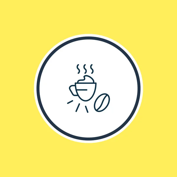 Ilustrasi kopi dengan garis ikon krim. Elemen minuman yang indah juga dapat digunakan sebagai elemen ikon makanan penutup. — Stok Foto