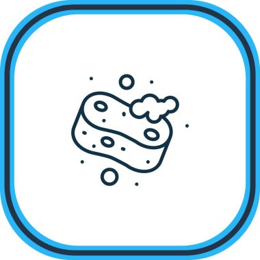 Vücut süngeri simge çizgisinin vektör illüstrasyonu. Güzel tuvalet ögesi yumuşak simge ögesi olarak da kullanılabilir.