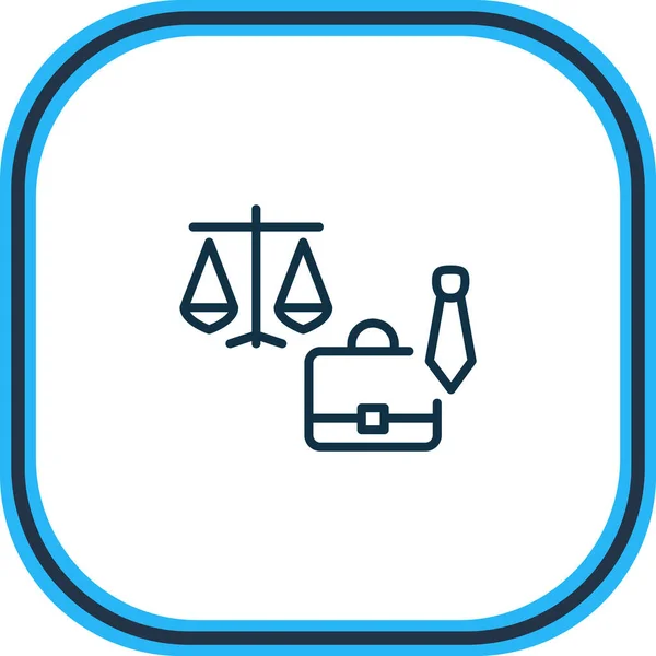 Vektorová ilustrace ikony obchodního práva. Krásný právní prvek lze také použít jako ikonu kufříku. — Stockový vektor