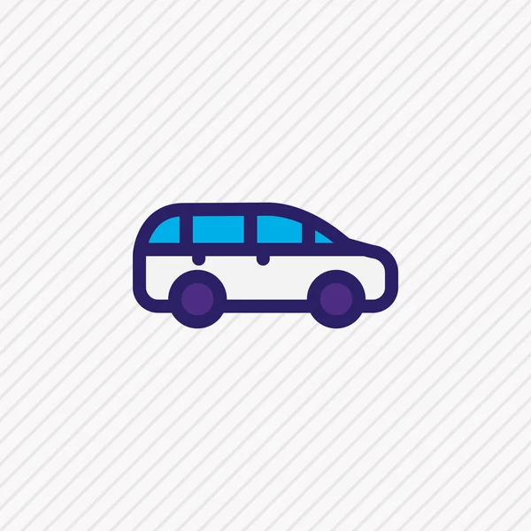 Ilustrasi ikon mpv garis berwarna. Elemen transit yang indah juga dapat digunakan sebagai elemen ikon kendaraan serbaguna. — Stok Foto