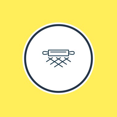 Merdane iğne çizgisi vektör illüstrasyonu. Güzel alet ögesi hamur simgesi olarak da kullanılabilir.