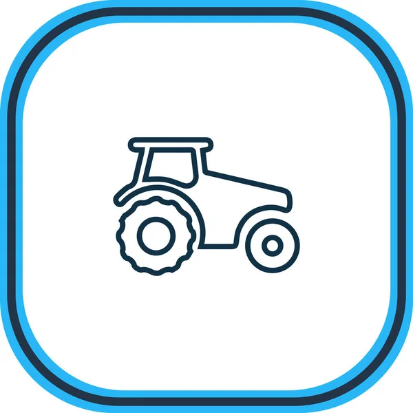 Ilustración vectorial de la línea de iconos del tractor. Hermoso elemento de transporte también se puede utilizar como elemento icono de coche de agricultura. — Vector de stock