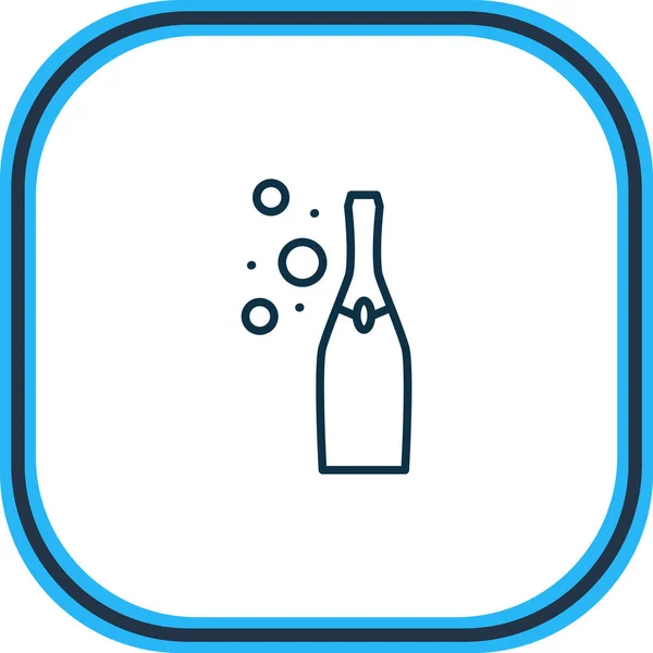 Ilustración vectorial de la línea de iconos de champán. Hermoso elemento de bebidas también se puede utilizar como elemento icono de fizz. — Vector de stock