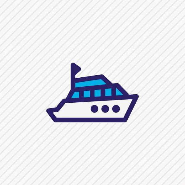 Illustration of yacht icon colored line. Beautiful vehicle element also can be used as boat icon element. — Stock Photo, Image