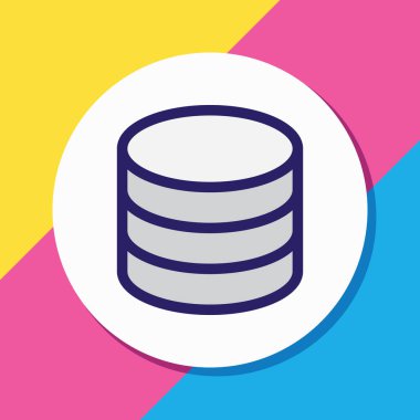 Veritabanı simgesi renkli satırın vektör illüstrasyonu. Güzel arşiv ögesi sunucu simgesi olarak da kullanılabilir.