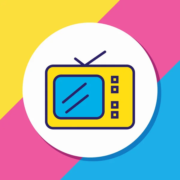 Illustratie van tv-pictogram gekleurde lijn. Mooi hotel element kan ook worden gebruikt als televisie icoon element. — Stockfoto