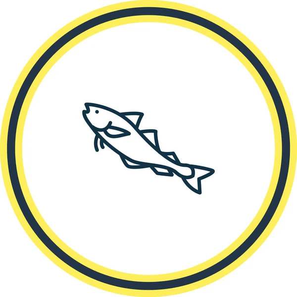 Illustration de la ligne d'icône de l'aiglefin. Beaux animaux élément peut également être utilisé comme élément icône de morue. — Photo