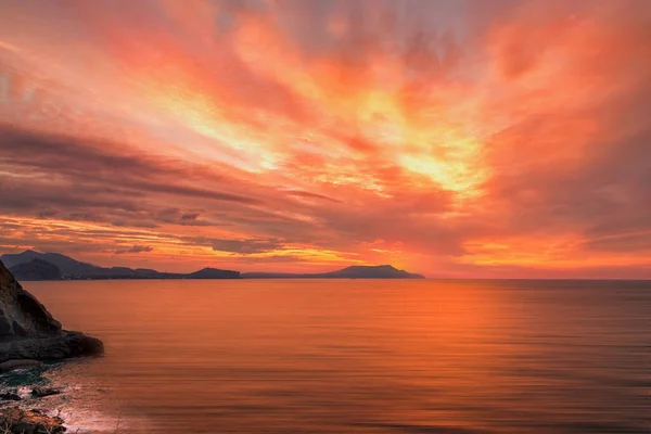 Драматичний Вид Сутінкового Заходу Сонця Вранці Вечірнє Небо Хмара — стокове фото