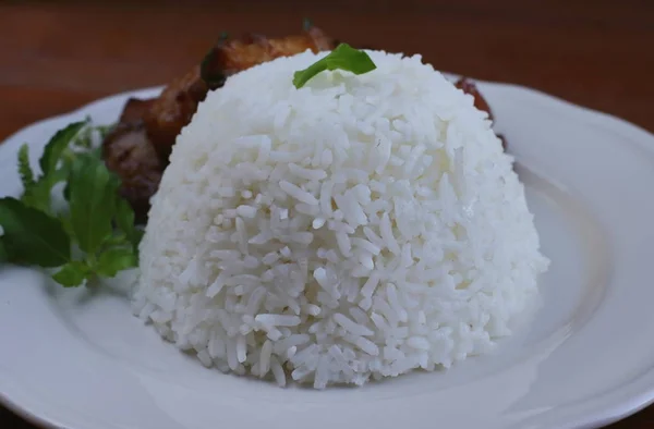 Солодка Свинина Рисовою Їжею Тайському Стилі — стокове фото