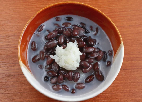 Arroz Pegajoso Dulce Frijoles Negros Leche Coco —  Fotos de Stock