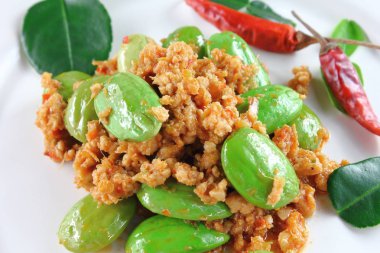 baharatlı kızarmış domuz koku fasulye gıda Tayland ile