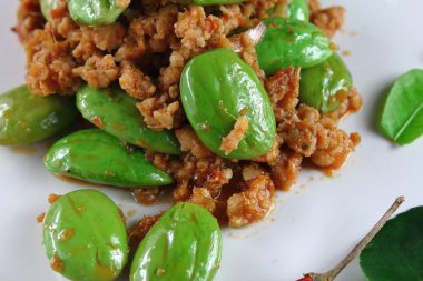 baharatlı kızarmış domuz koku fasulye gıda Tayland ile