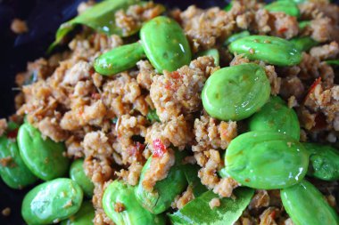 baharatlı kızarmış domuz koku fasulye gıda Tayland ile