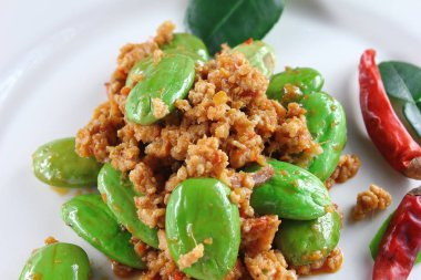 baharatlı kızarmış domuz koku fasulye gıda Tayland ile