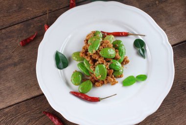 baharatlı kızarmış domuz koku fasulye gıda Tayland ile