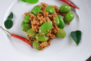 baharatlı kızarmış domuz koku fasulye gıda Tayland ile