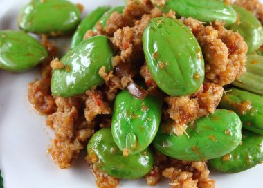 baharatlı kızarmış domuz koku fasulye gıda Tayland ile