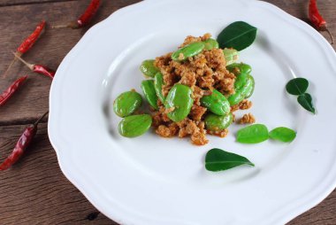 baharatlı kızarmış domuz koku fasulye gıda Tayland ile