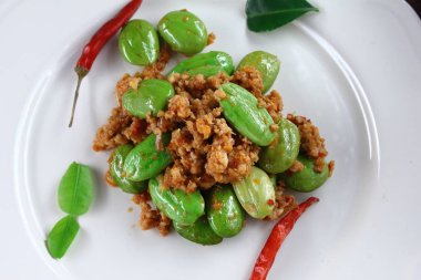 baharatlı kızarmış domuz koku fasulye gıda Tayland ile