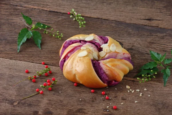 delicious handmade bread food on old wooden