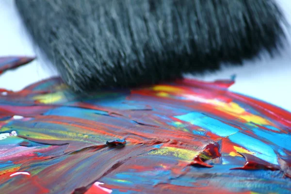 Textura tintas a óleo misturadas em cores diferentes — Fotografia de Stock