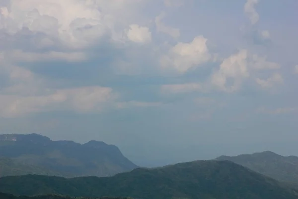 Malerischer Blick auf grünen Wald und blauen Himmel in Thailand — Stockfoto