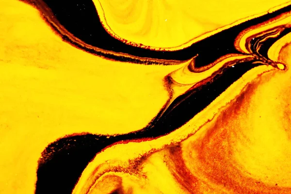 Bela Mistura Cor Água Preta Amarela Para Abstrato Textura Para — Fotografia de Stock