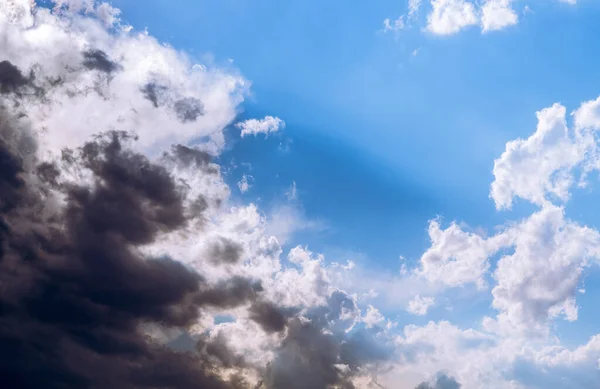 Wonderful black clouds in the blue sky in Mendoza.