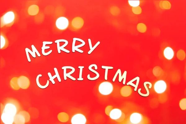 Words of Merry christmas on red background. — ストック写真