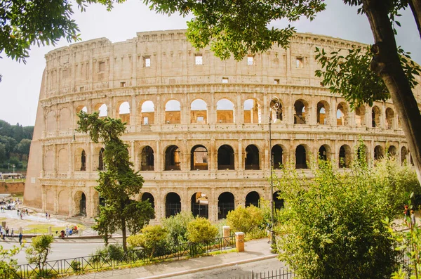 Roma Italia Ángulo Diferente Del Coliseo Tomado Parque Desde Famoso — Foto de Stock