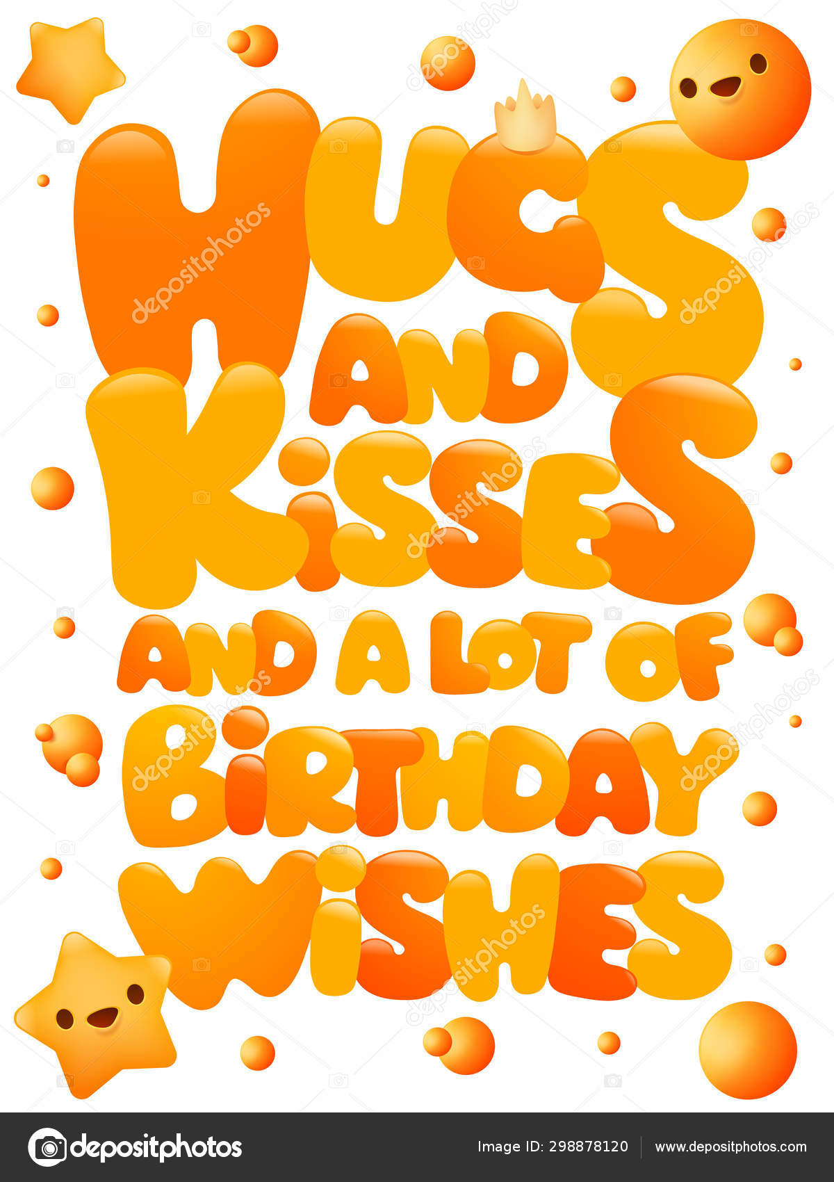 Hugs And Kisses Happy Birthday Emoji Concept Greeting Card Stock Vector Image By C Nektoetkin
