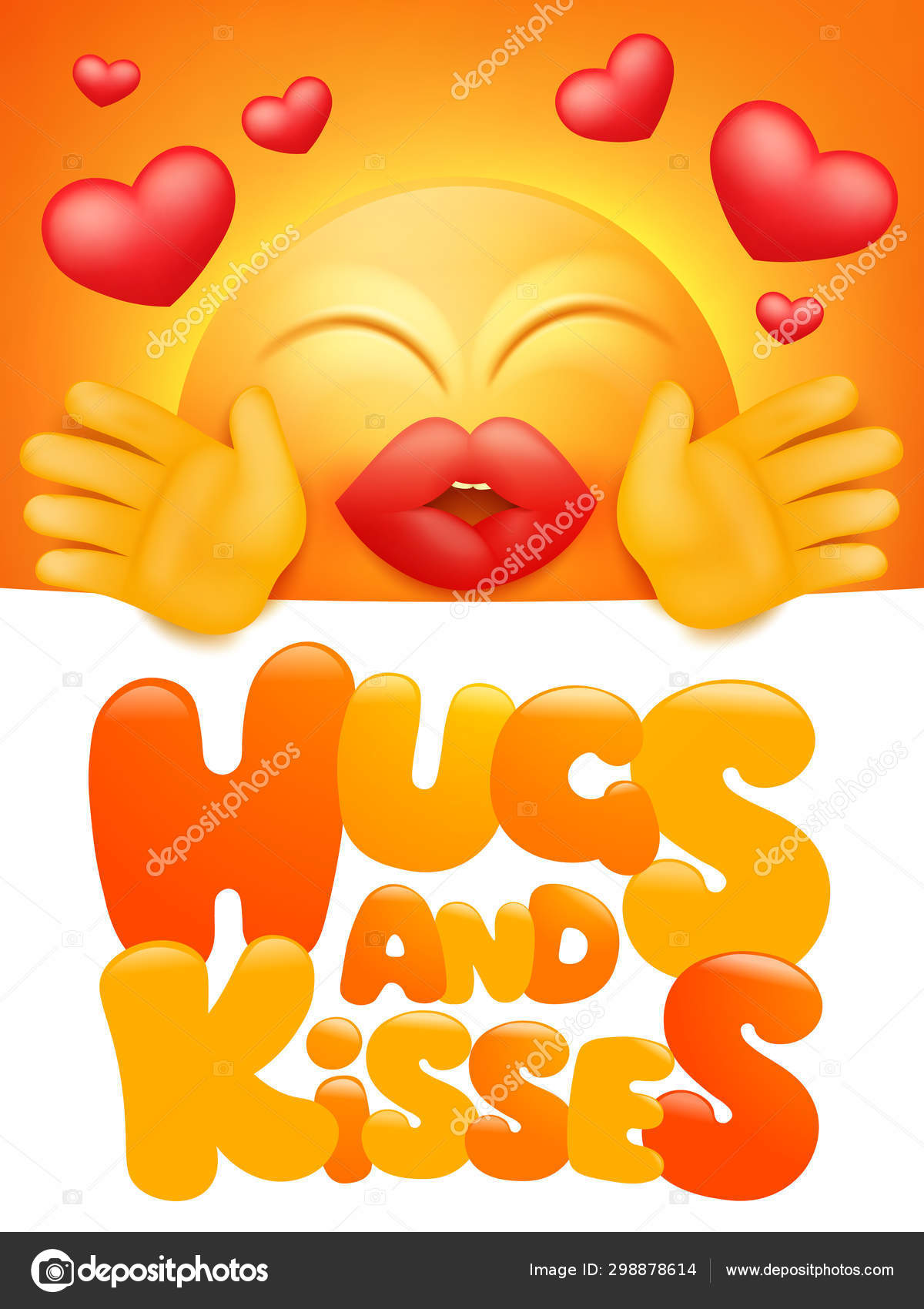pics Animated Hugs And Kisses Emoji https depositphotos com 298878614 stock illustration hugs and kisses greeting card html