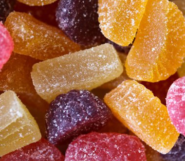 çok renkli meyve reçeli makro fotoğraf