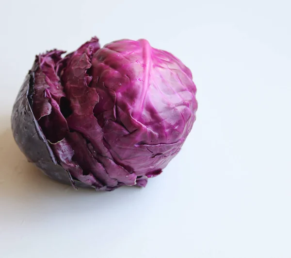 Juicy Red Cabbage White Background Close — Stock Photo, Image