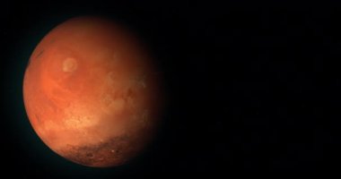 Mars gezegeninin ekseninde dönen 3 boyutlu görüntülemesi.