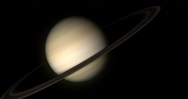 Renderização Planeta Saturno Girando Seu Eixo — Vídeo de Stock