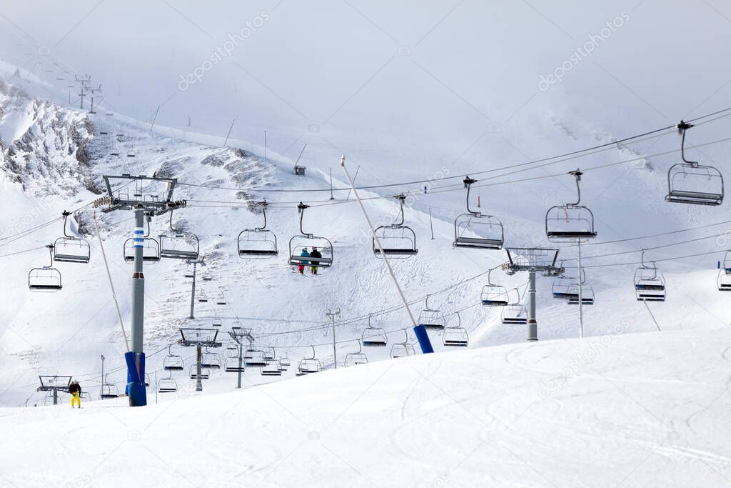 Ski resort in the pyrenees deserted due to the Covid-19 pandemic.