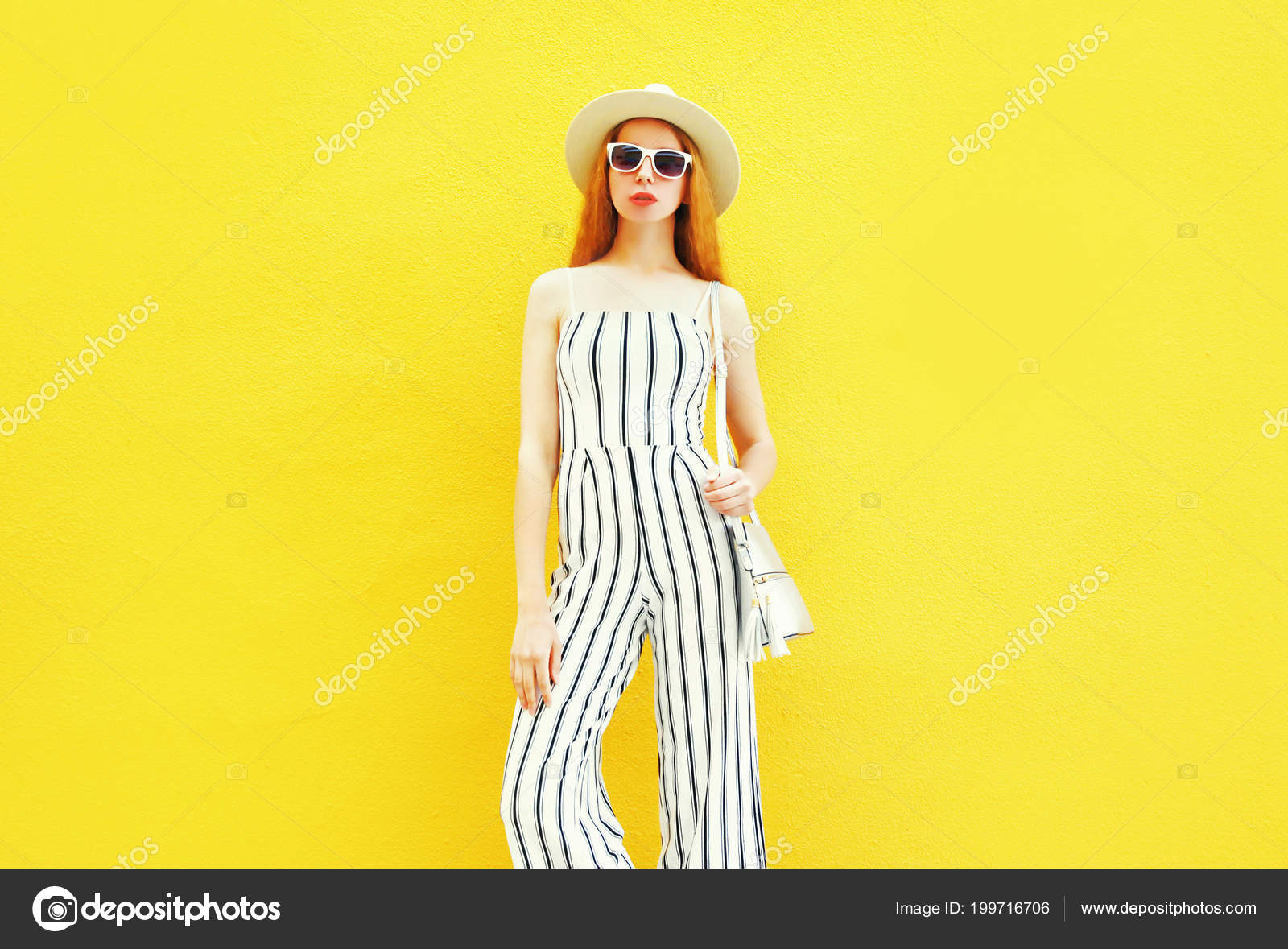 yellow and white striped pants