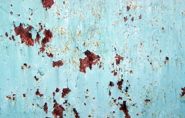 Light blue rust metal decayed crumpled sheet wide background. Weathered iron rusty isolated metallic texture. Corroded steel structure. Abstract web banner.