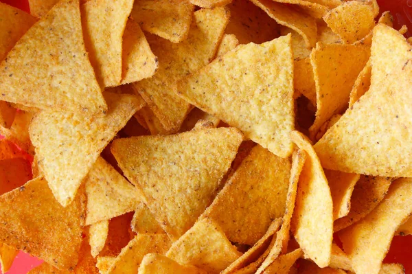 Background of Corn Tortilla Chips or Nachos