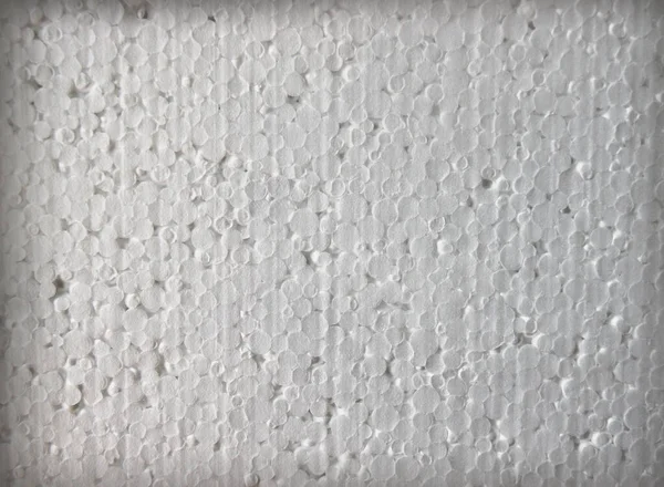Polisztirol Styrofoam Hab Textúra Elvont Fehér Háttér — Stock Fotó