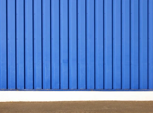 Blue Background Metal Wall Siding Cladding Reflecting Metal Convex Texture — Stock Photo, Image