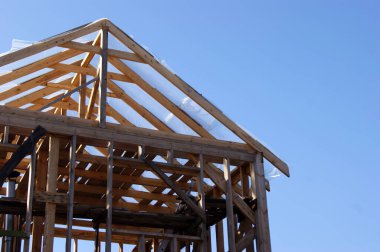 Ahşap çatı inşaatı, ev, ev inşaatı için..